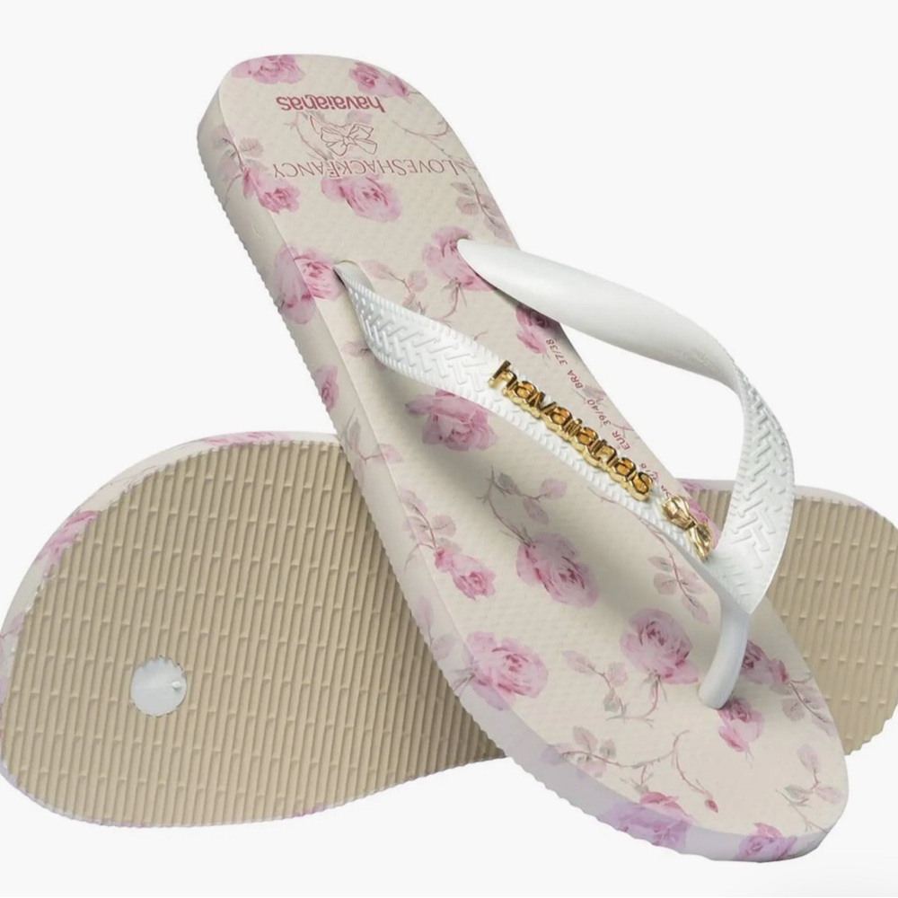LoveShackFancy x Havaianas Ribbon Rosa Print flip flop